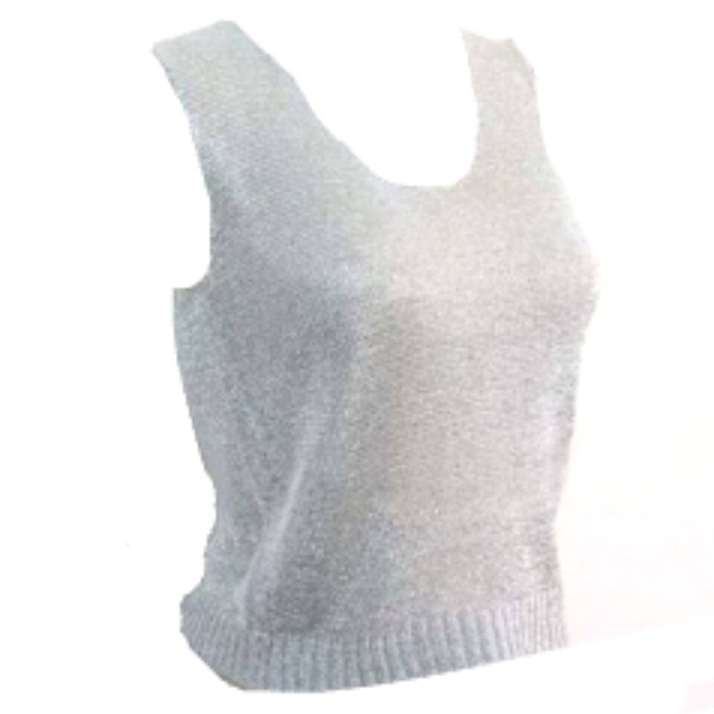 Women's SPANNER Sparkly Silver Knit Tank Top